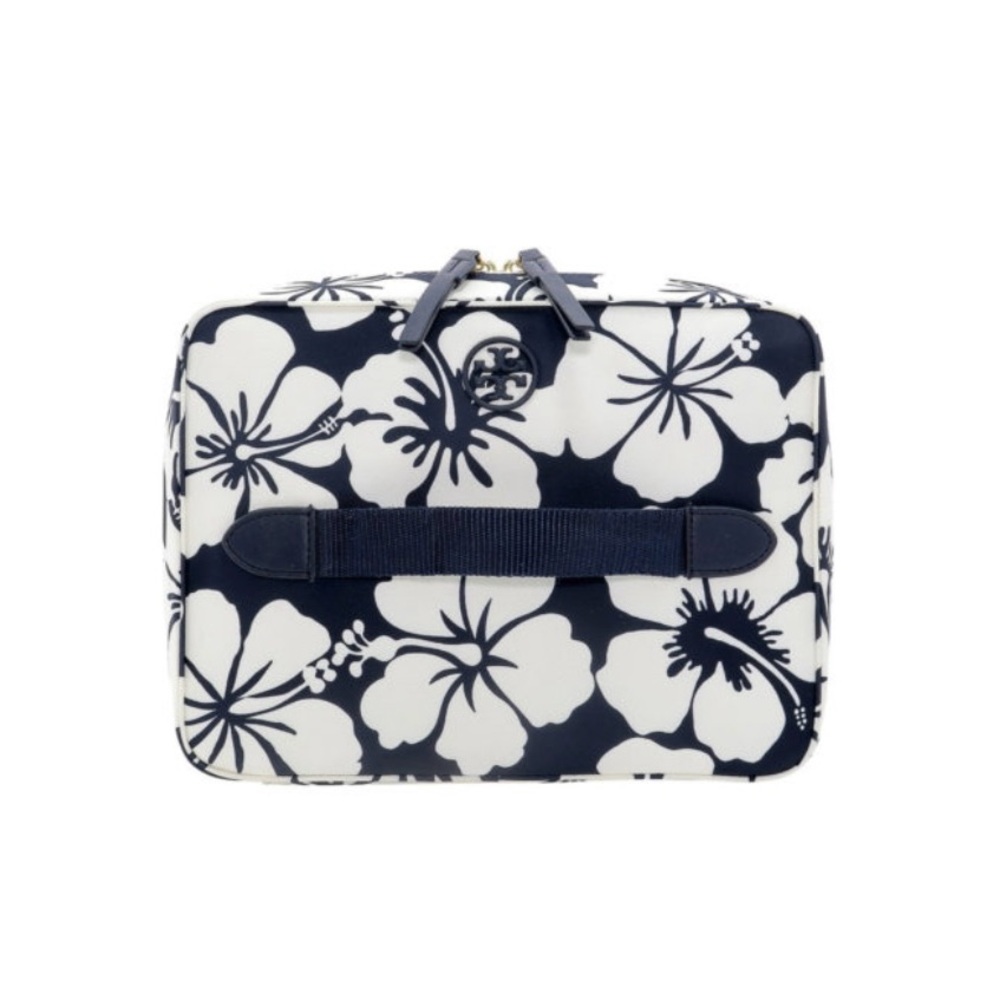 Lei Floral Navy & White Tory Burch Cosmetic Toiletry Cases ✨New✨